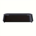 Black electronic device on a white background