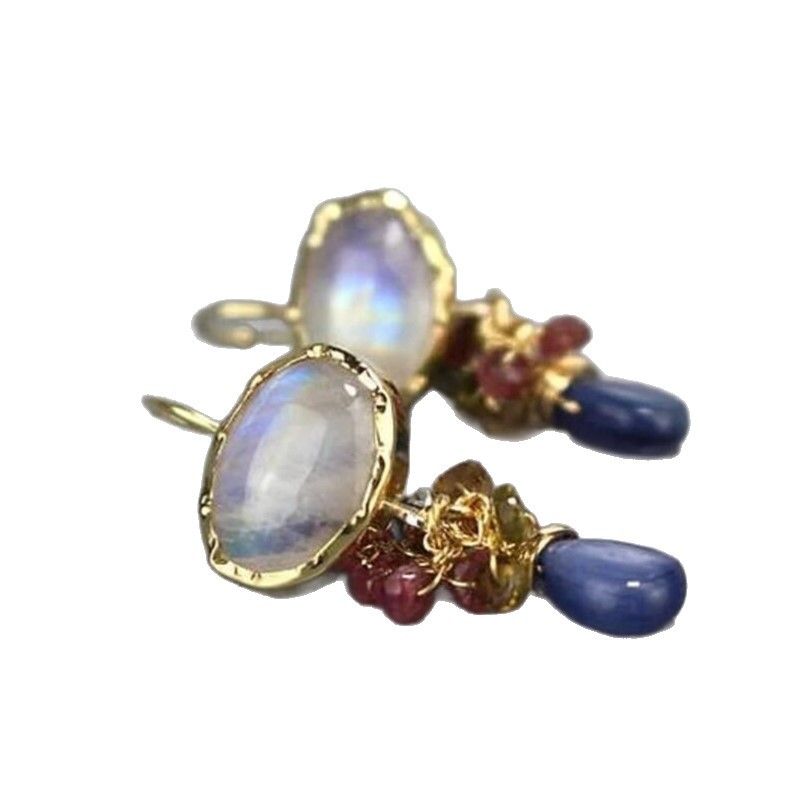 Jewelry piece with gemstones on a white background