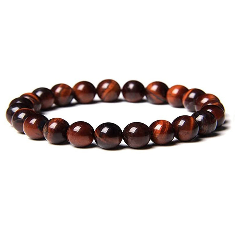 Brown beaded bracelet on a white background
