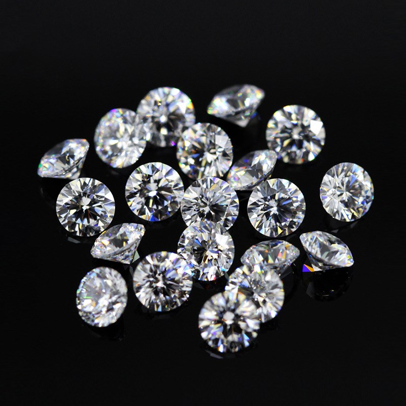Collection of clear gemstones on a black background