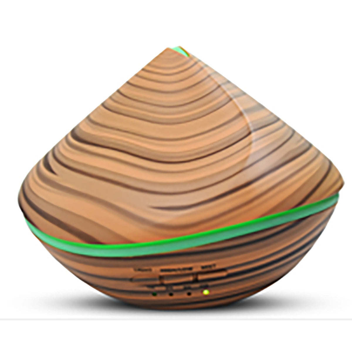 Wooden-textured diffuser with green accents on a white background