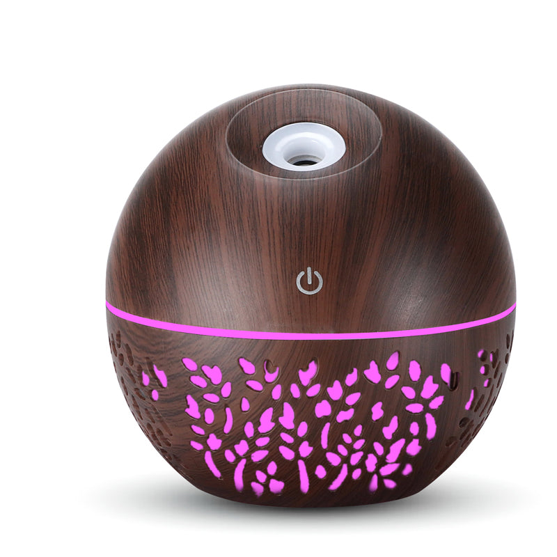 Wooden-textured diffuser with pink floral patterns on a white background