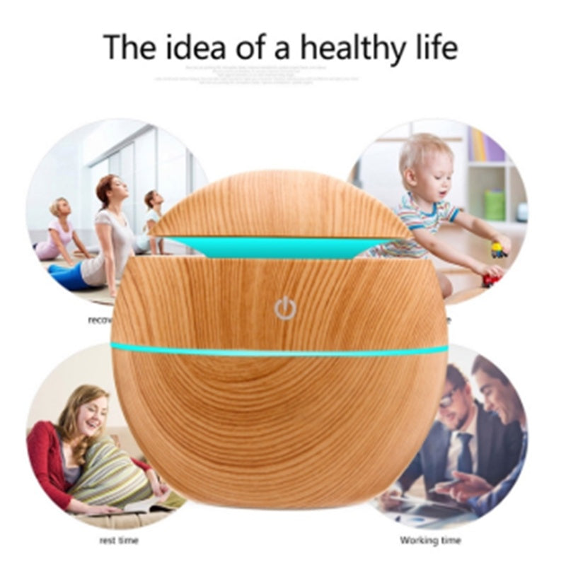 Wooden device with a power symbol on a white background, surrounded by images of people in various activities.