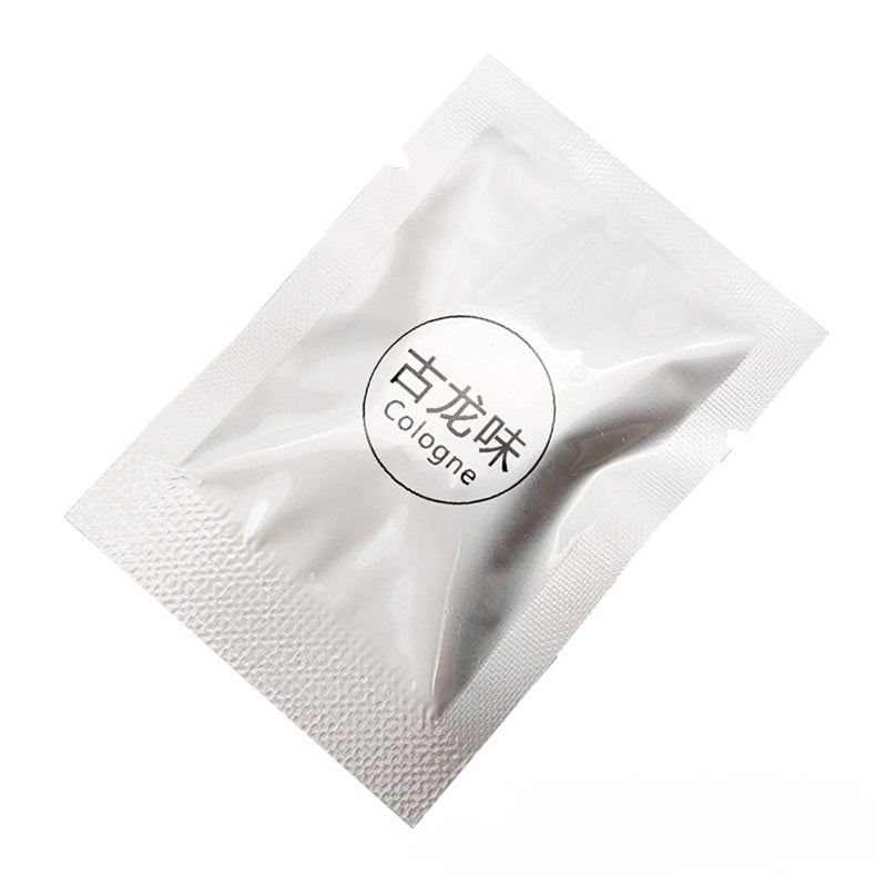 White sachet with 'Cologne' label on a white background