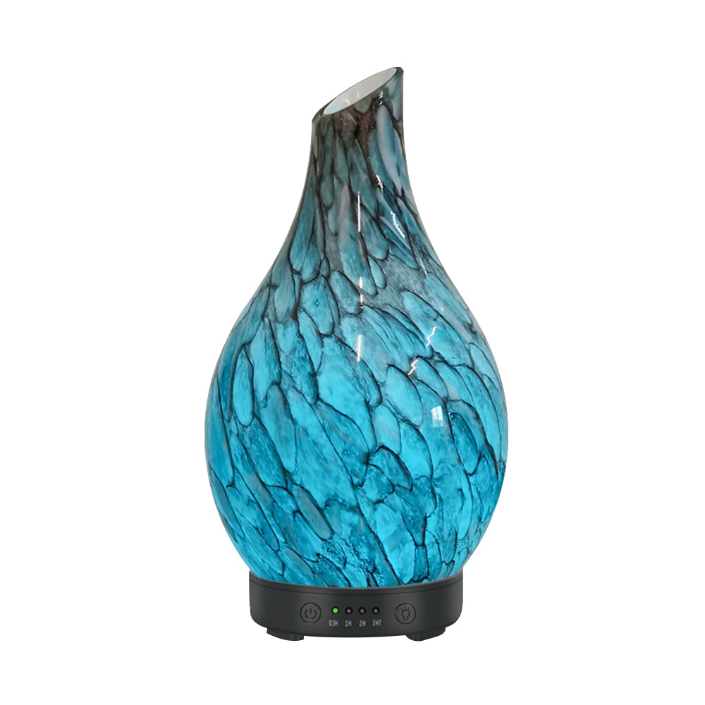 Blue marbled diffuser on a white background