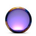 Round, colorful light bulb on a white background