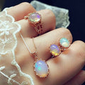 Dazzling gemstone trend jewelry set Fashion Europe and new necklace earrings ring set