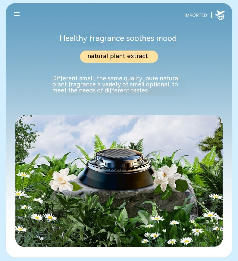 Outdoor diffuser with natural plant extract on a scenic background