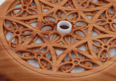 Wooden incense burner with intricate carvings