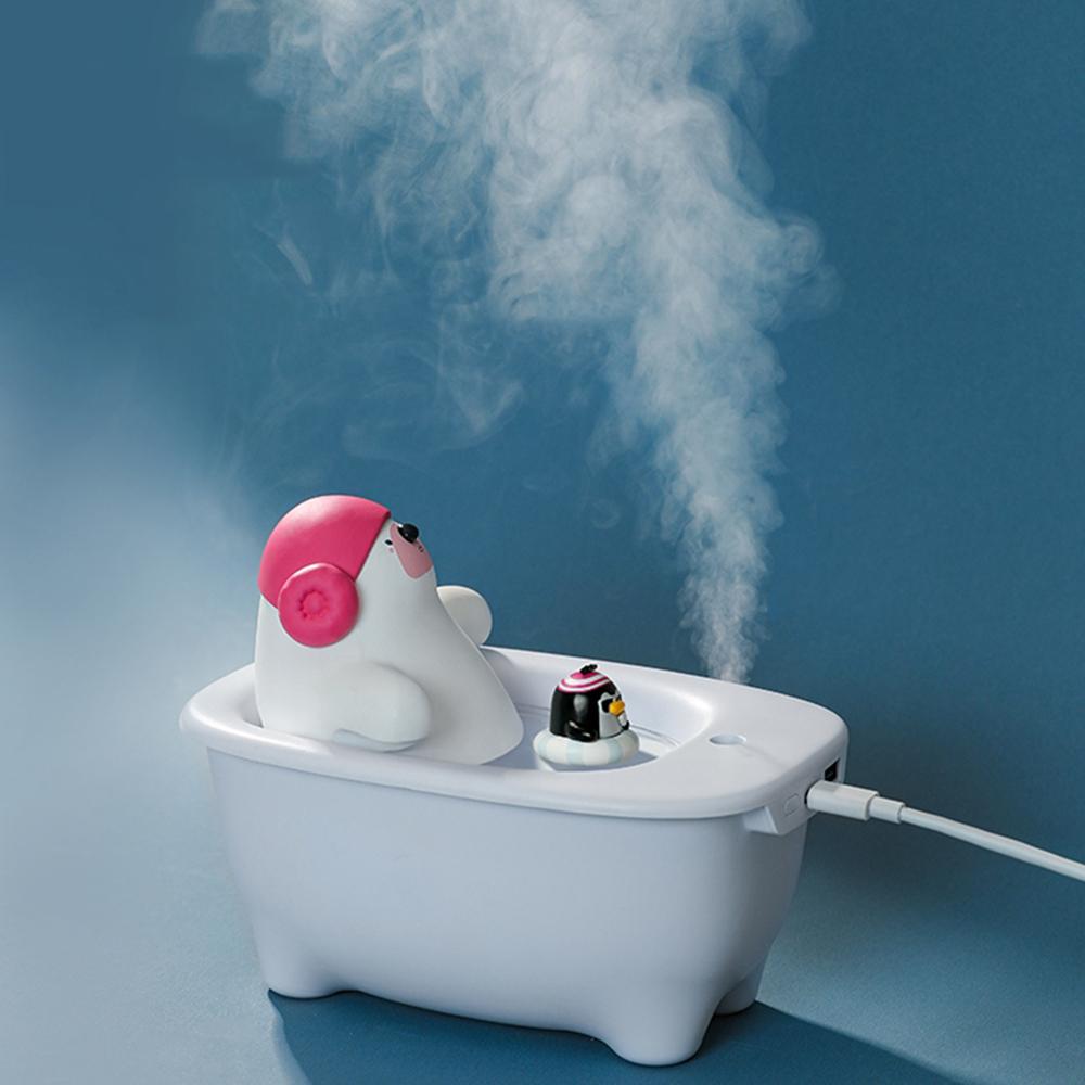 Humidifier with cartoon character design on a blue background