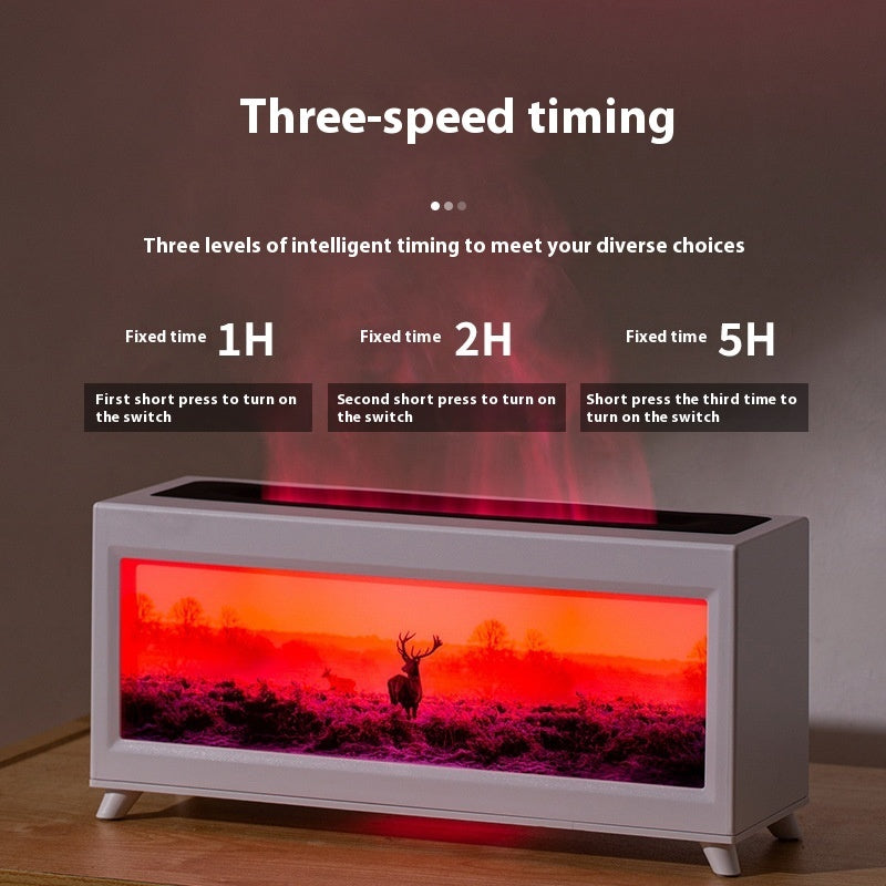 Decorative lamp with three-speed timing feature on a dark background