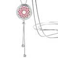Necklace with a red floral pendant on a white background