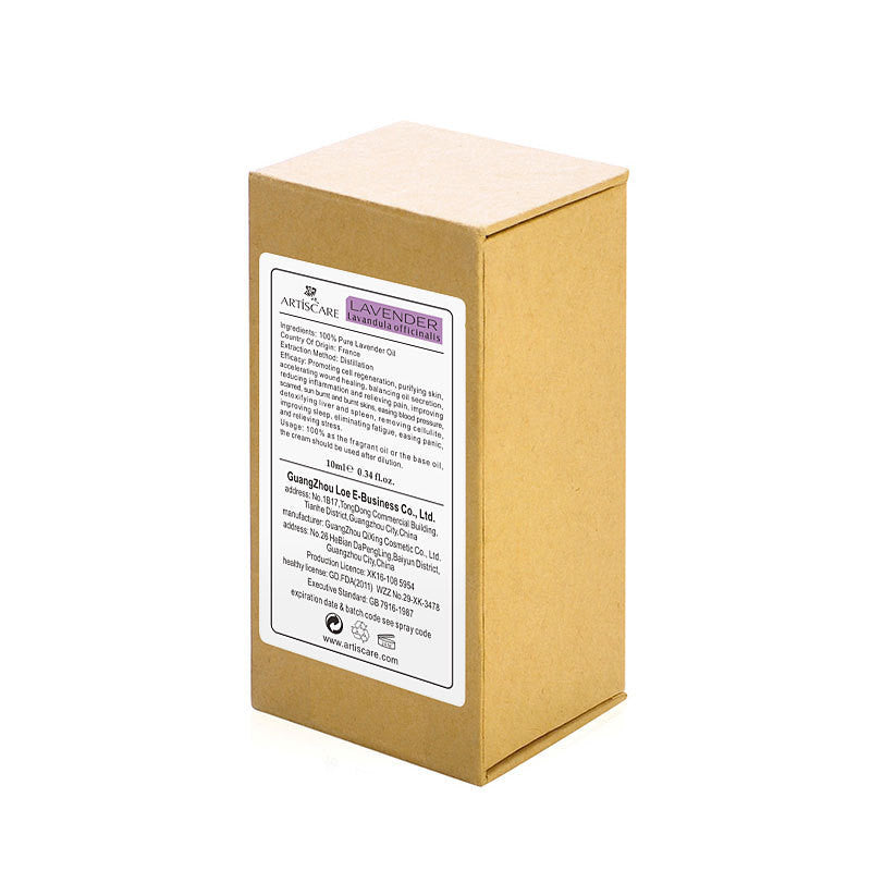 Brown rectangular box with a label on a white background
