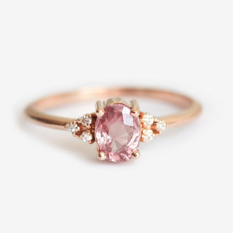 Alloy Inlaid Artificial Gem Geometric Insert Gemstones Diamond Ring