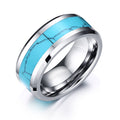 Turquoise tungsten steel ring