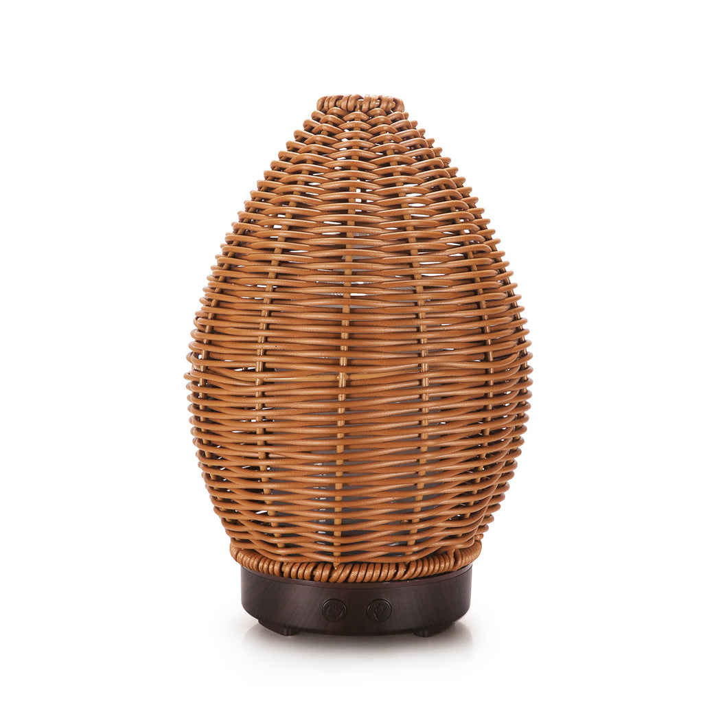 Wicker vase on a white background