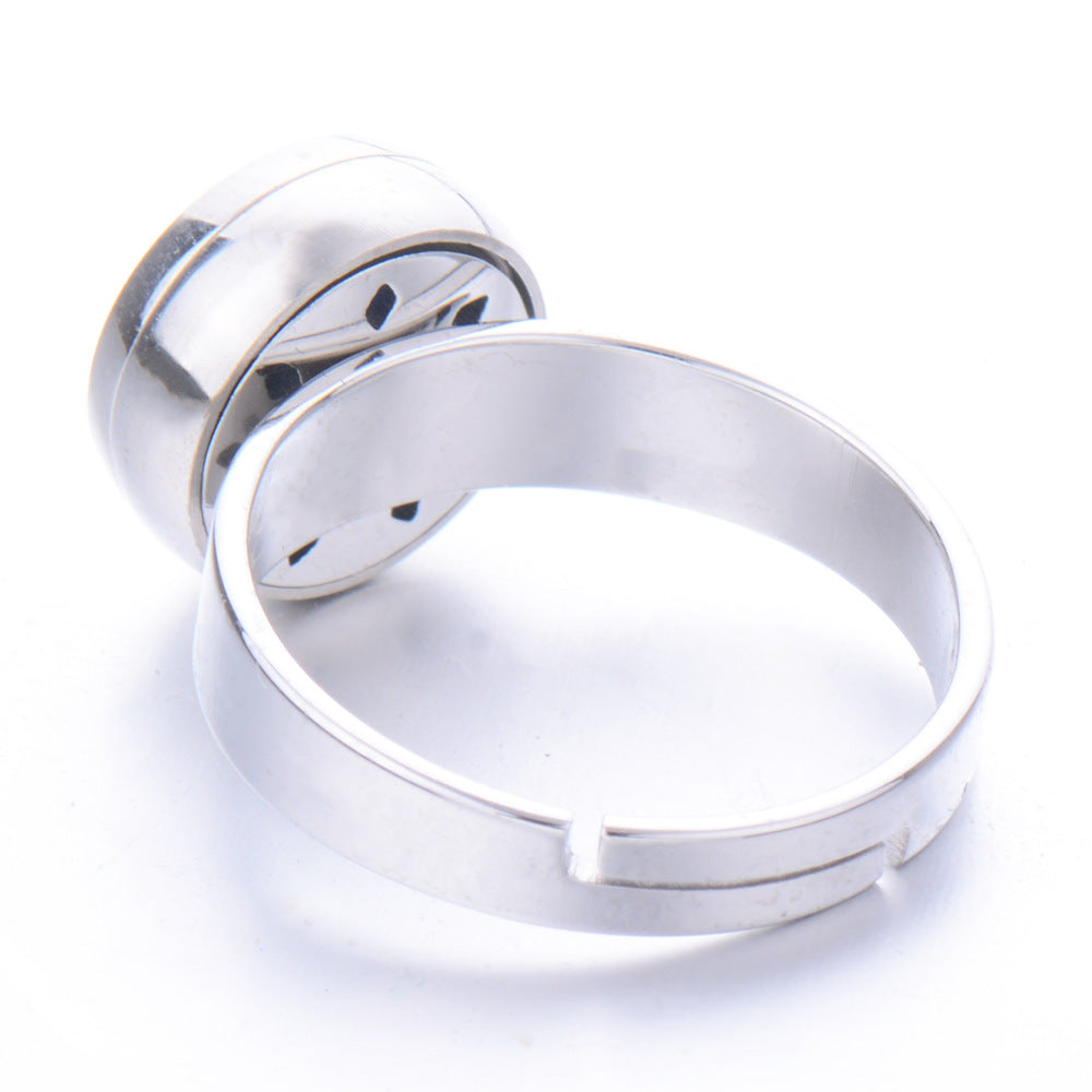 Silver ring on a white background