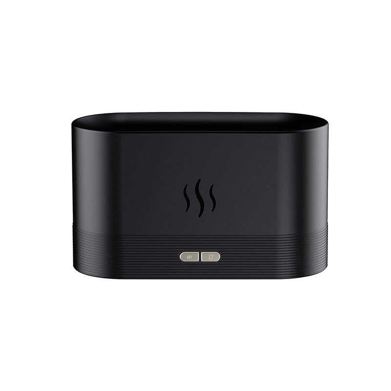 Black electronic device with steam symbol on a white background