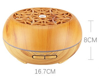 Wooden diffuser with measurements on a white background