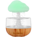 Mushroom-shaped humidifier with wooden base on a white background