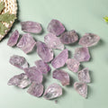 Purple crystals on a light green background