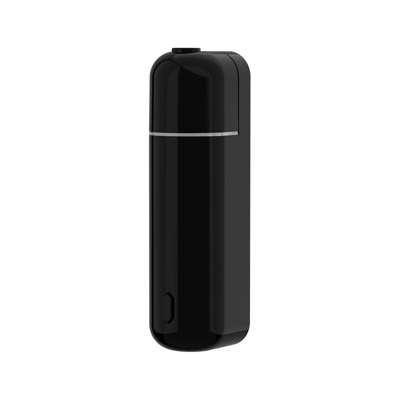 Black electronic device on a white background