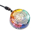 Colorful spiral pendant on a white background