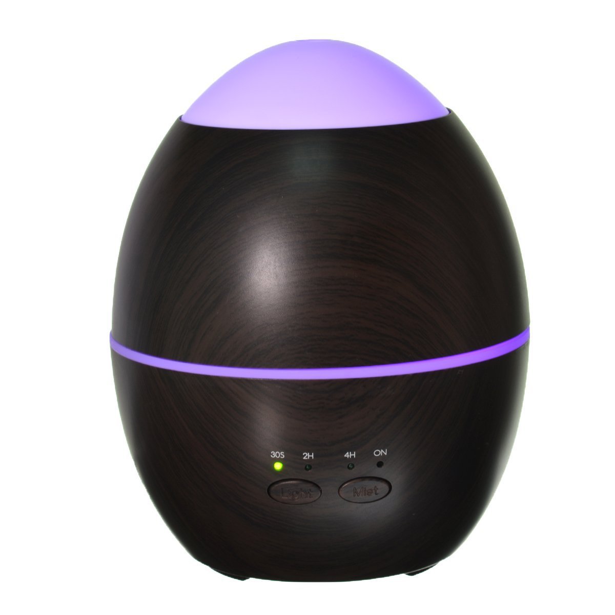 Black and purple egg-shaped humidifier on a white background