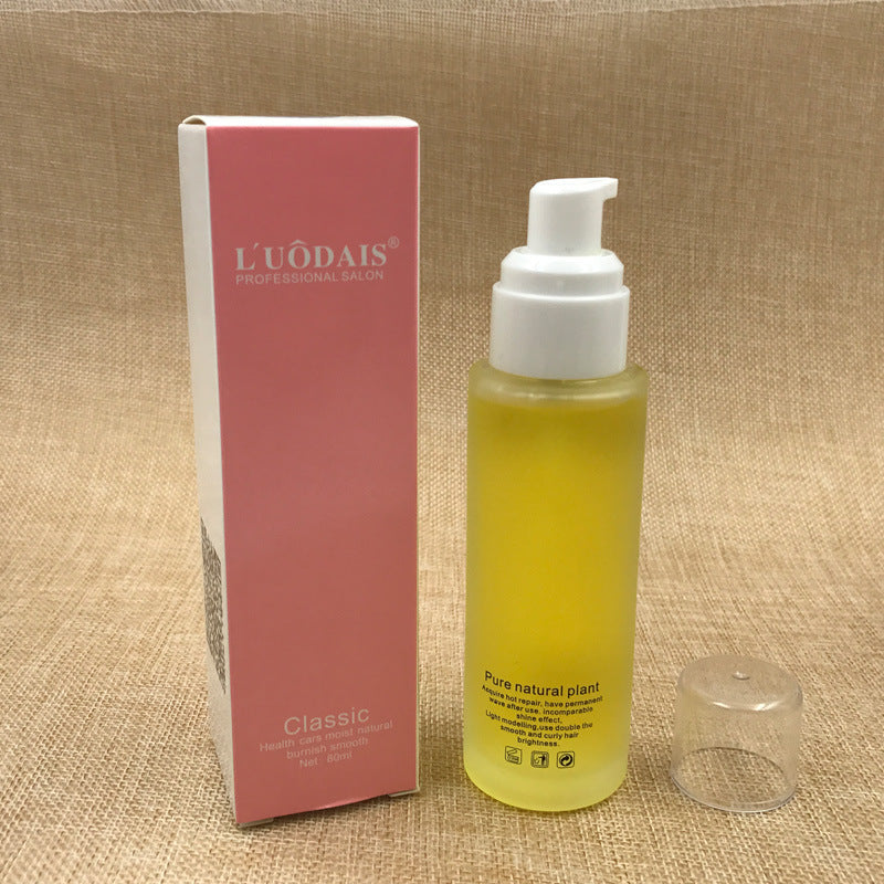 Lévodáis bottle with pump and pink box on a textured beige background
