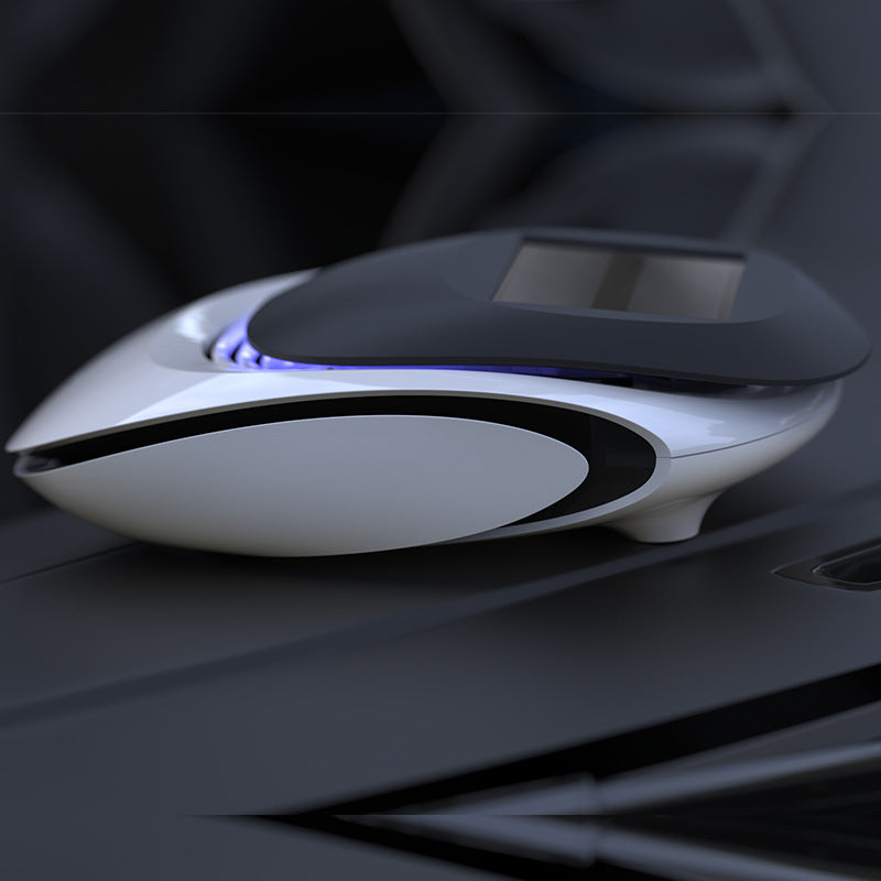 Modern computer mouse with a sleek design on a dark background