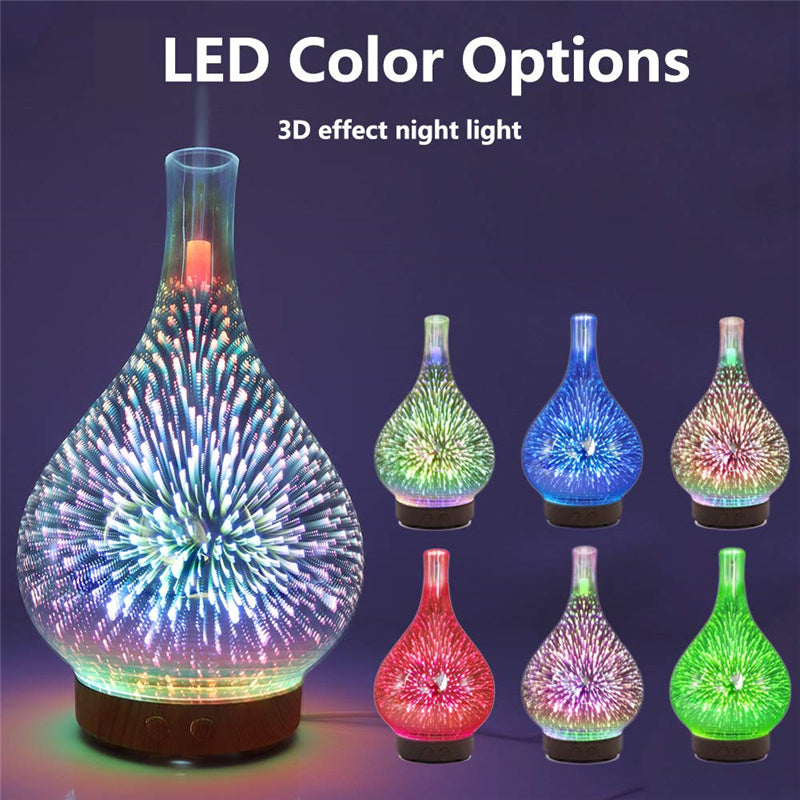 LED night light with 3D effect and color options on a dark background