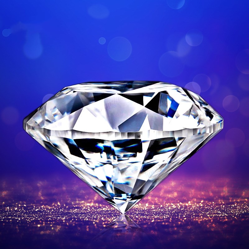 Large diamond with a cityscape in the background