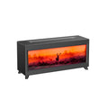 Rectangular fireplace with deer scene on a white background