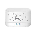 White electronic device with deer and snowflake design on a white background