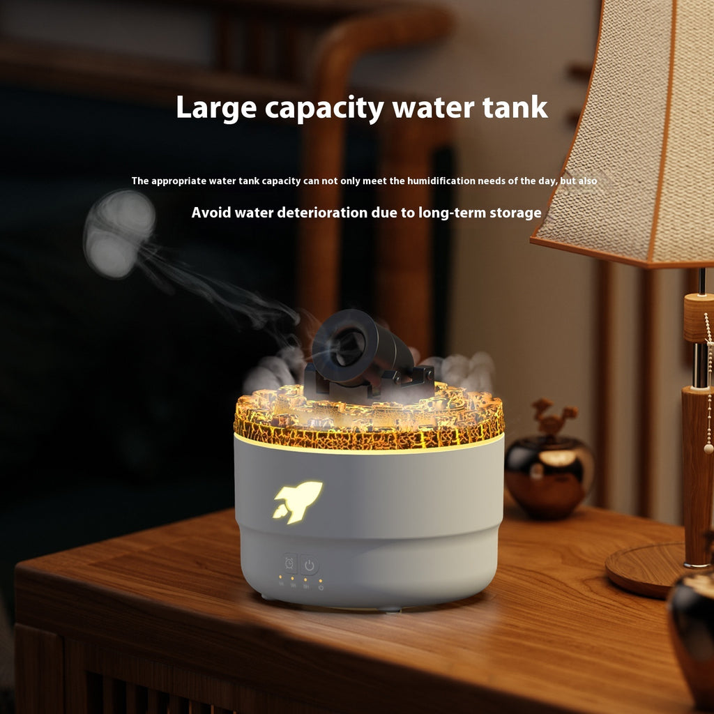 Humidifier with large capacity water tank on a wooden table