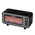 Black and gray Aroma toaster with visible bread slices on a white background