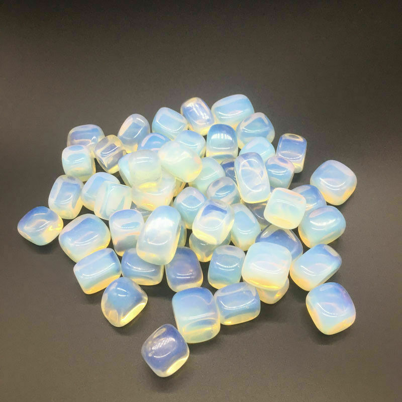 Opalite stones on a dark gray background
