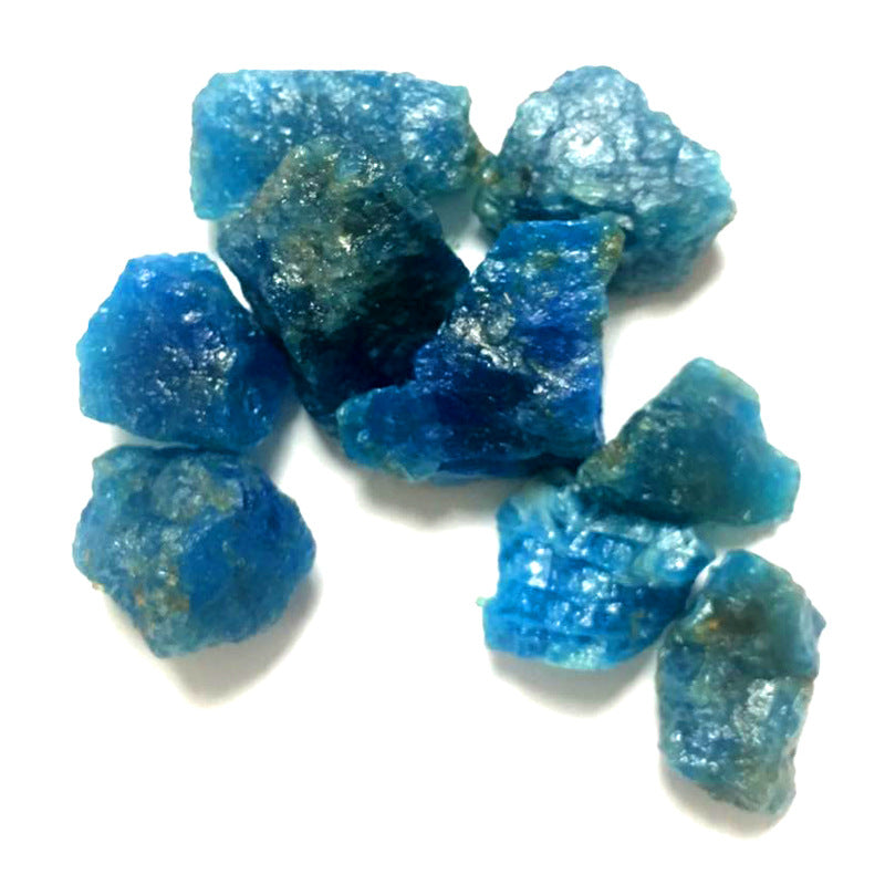 Blue crystal rocks on a white background
