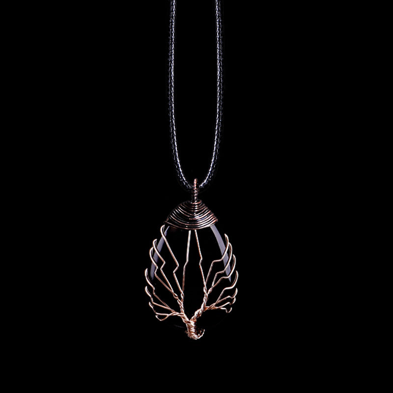 Decorative pendant necklace on a black background