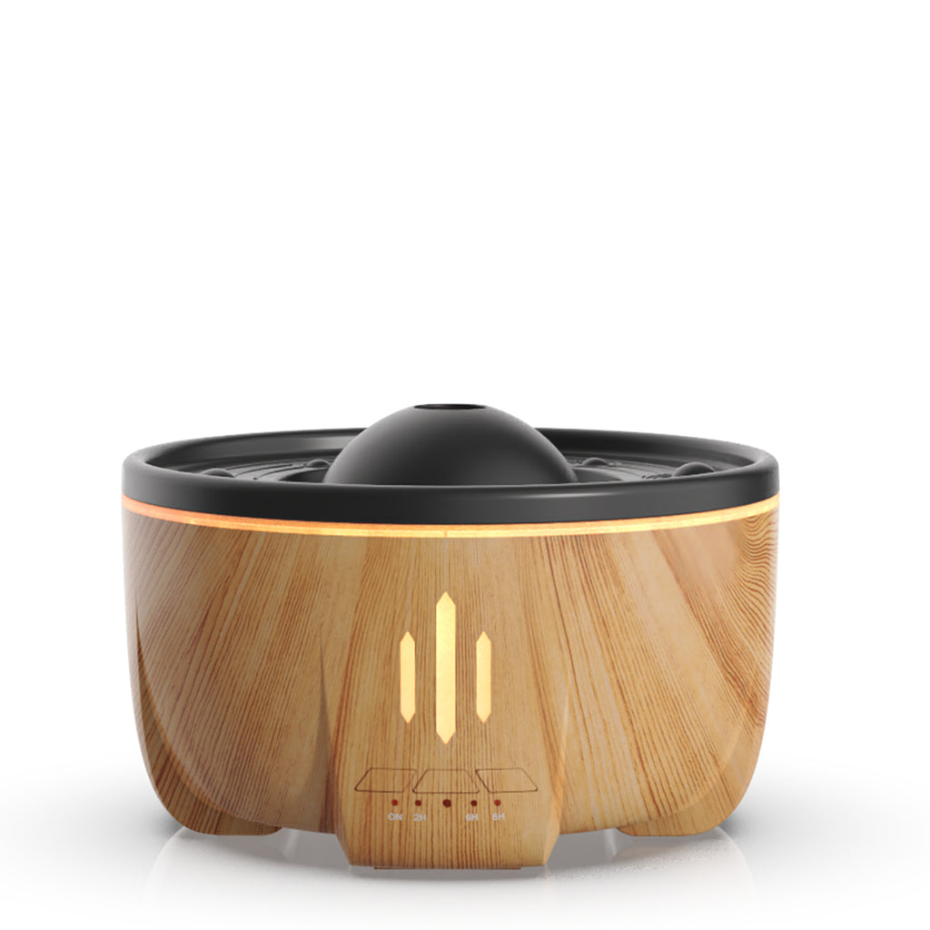 Wooden diffuser with black top on a white background