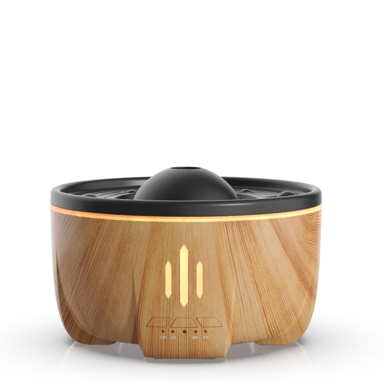 Wooden diffuser with black top on a white background