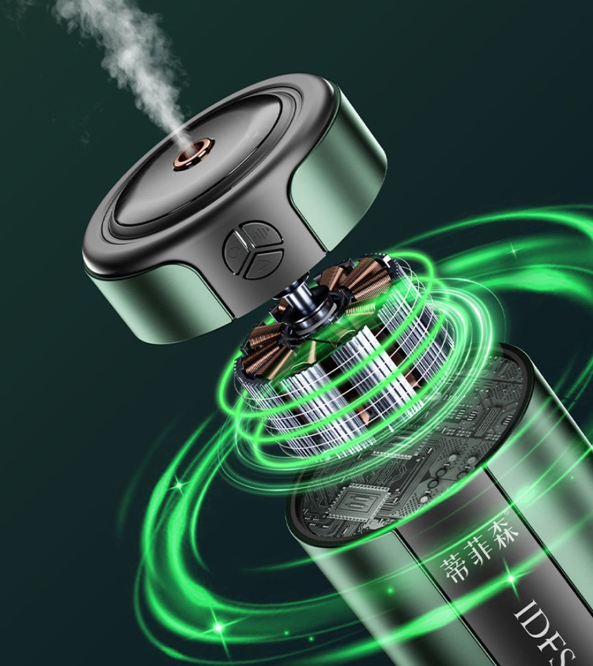 Close-up of a vaping device with intricate details on a dark background