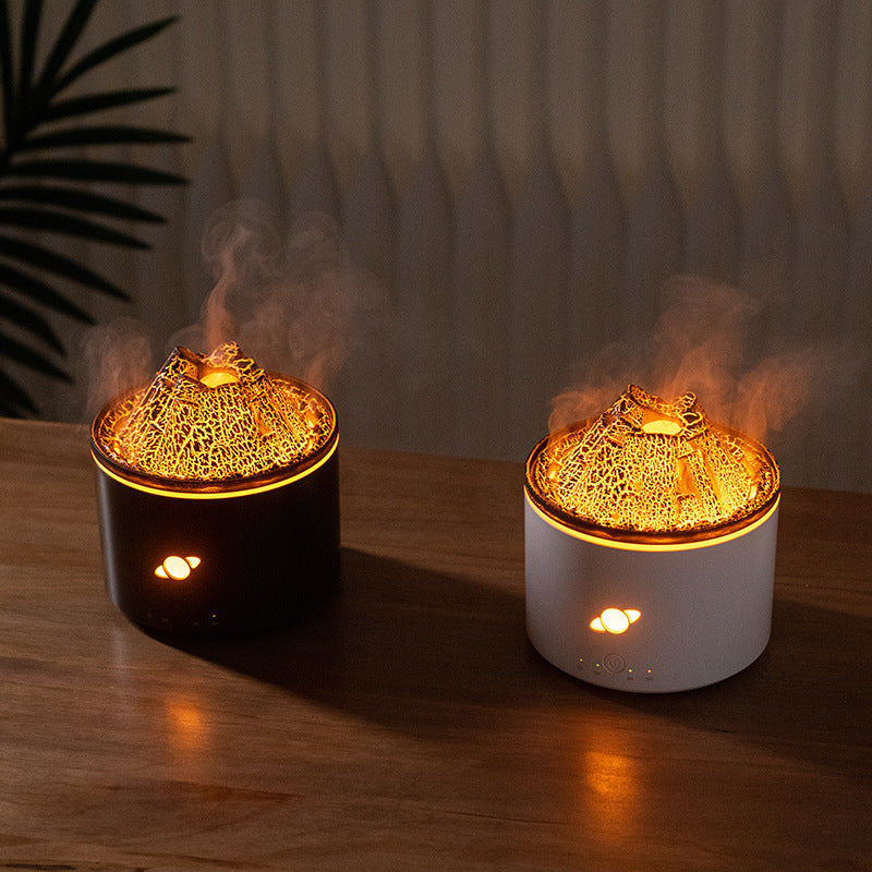Two decorative lamps with gold mesh tops on a wooden surface.