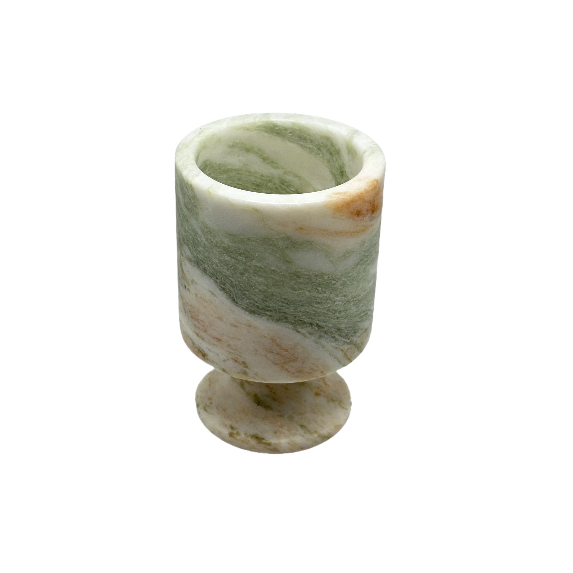 Marble-textured cup on a white background