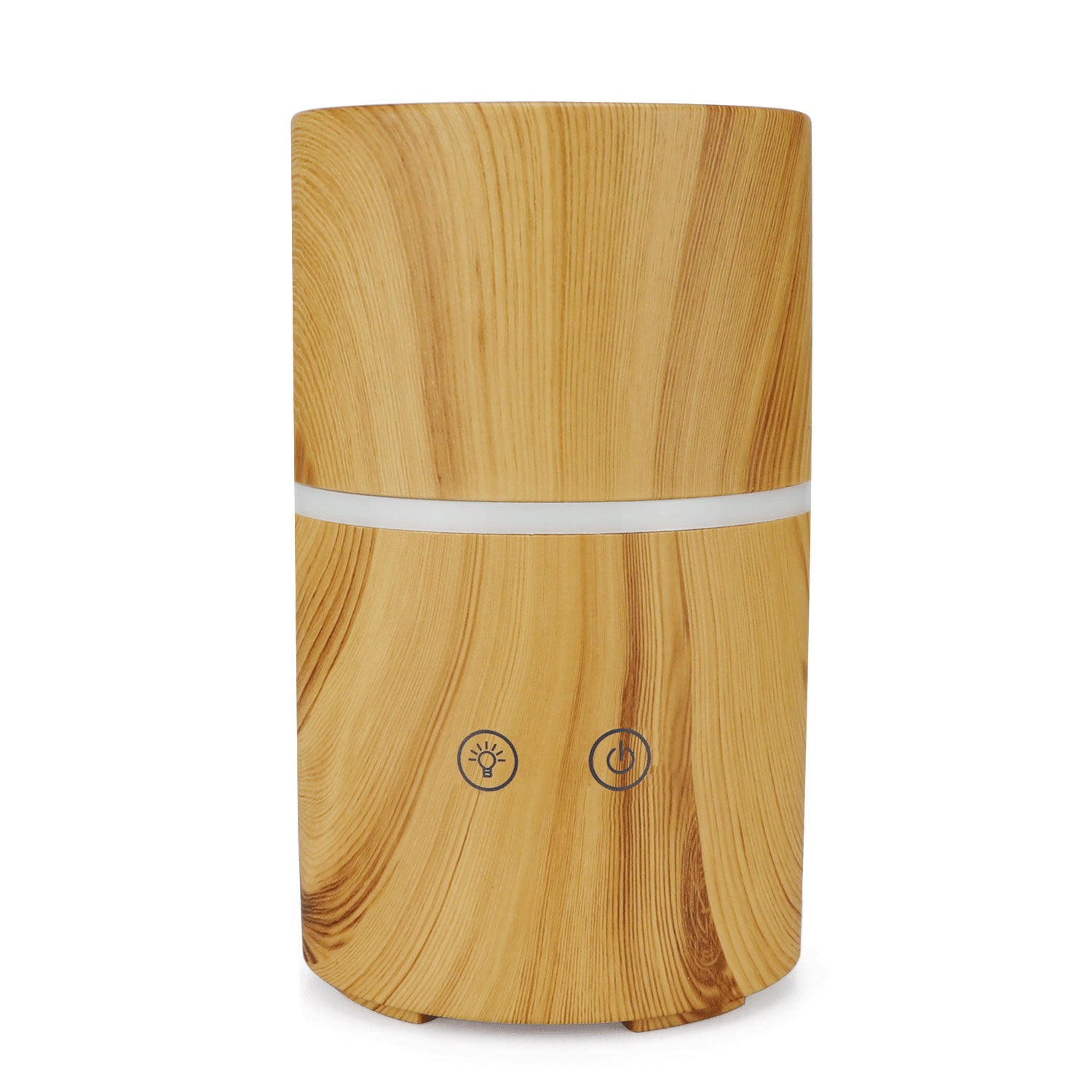 Wooden-textured diffuser with control buttons on a white background