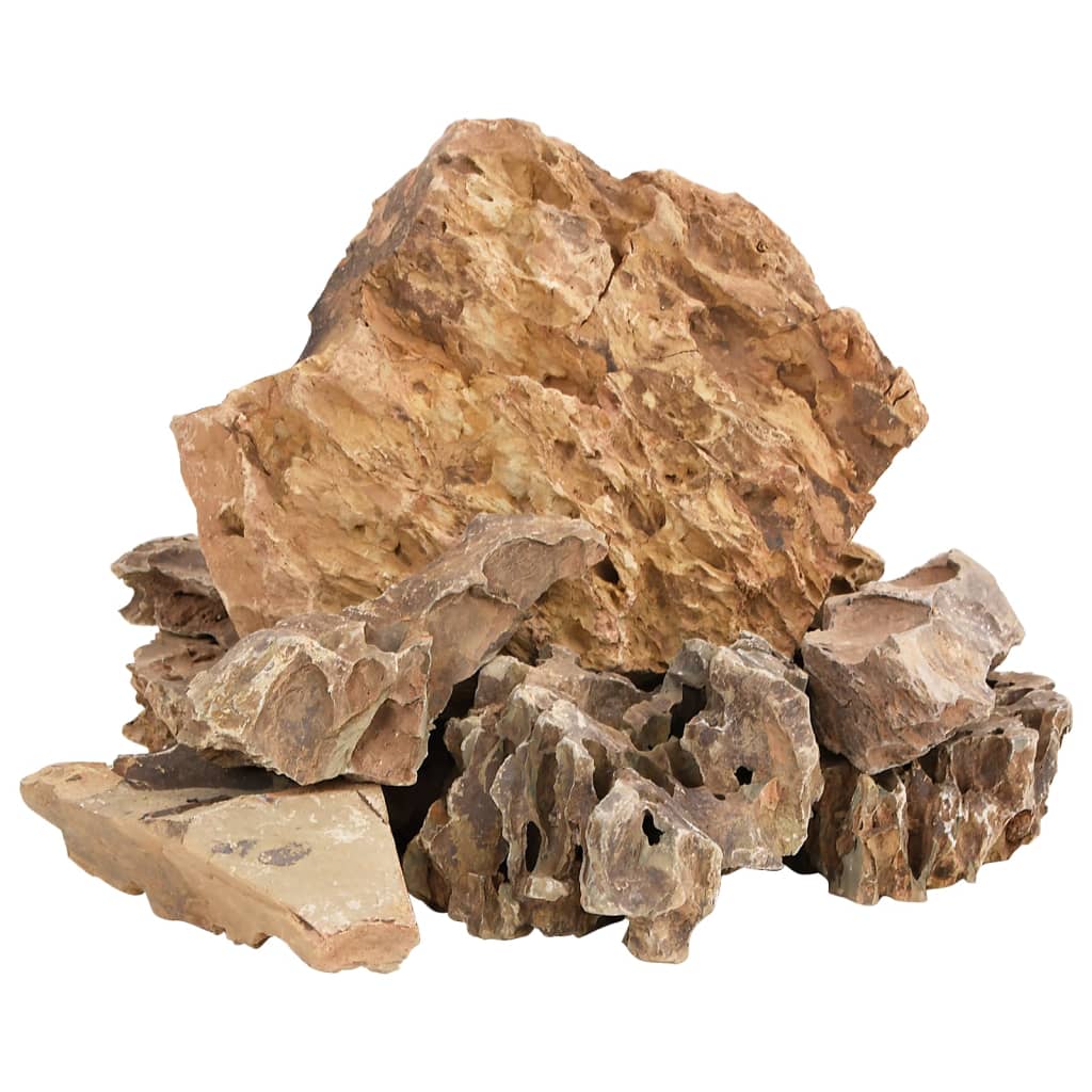 Cluster of brown rocks on a white background