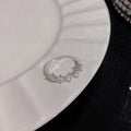 Minimalist Silver Zircon Ring – Adjustable Open Band for Everyday Elegance