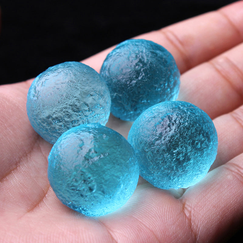 Natural Gemstone Blue Meteorite Single Bead Loose Bead Bracelet Accessories