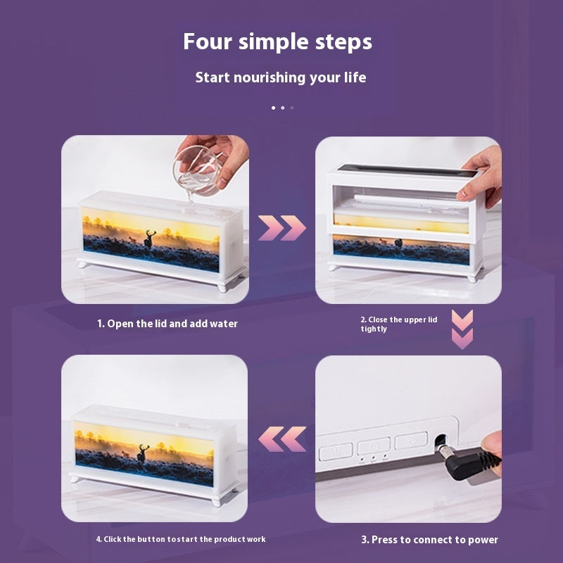 Step-by-step guide on how to use a product with images and text on a purple background