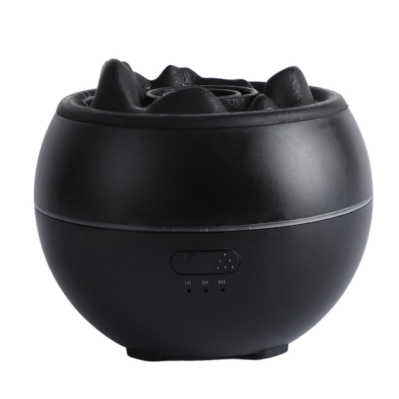 Black spherical humidifier with control panel on a white background